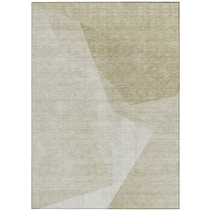 8' X 10' Beige Khaki And Taupe Abstract Washable Indoor Outdoor Area Rug