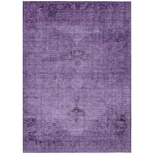 10' X 14' Purple Eggplant And Lavender Oriental Washable Indoor Outdoor Area Rug