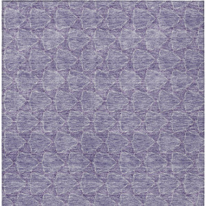 9' X 12' Lavender And Ivory Geometric Washable Indoor Outdoor Area Rug Transitional Style - Lavender, Ivory Color