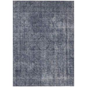 10' X 14' Blue And Gray Medallion Washable Indoor Outdoor Area Rug - 880016548525