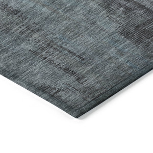 8' X 10' Blue And Gray Abstract Washable Indoor Outdoor Area Rug - 880016820492