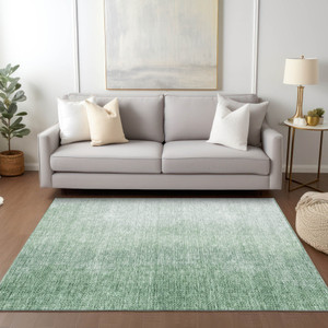 8' X 10' Artichoke Green And Fern Green Abstract Washable Indoor Outdoor Area Rug Transitional Style - Artichoke Green, Fern Green Color