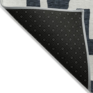 8' X 10' Black And Ivory Abstract Washable Indoor Outdoor Area Rug Transitional Style - Black, Ivory Color