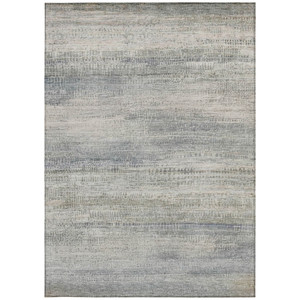 9' X 12' Linen And Beige Abstract Washable Indoor Outdoor Area Rug