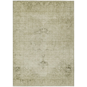 8' X 10' Beige Taupe And Brown Oriental Washable Indoor Outdoor Area Rug