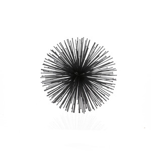 8" Black Metal Spiky Sphere - 606114087991