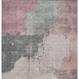 10' X 14' Blush Sage And Charcoal Abstract Washable Indoor Outdoor Area Rug