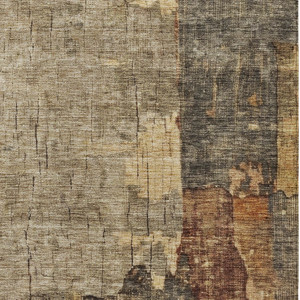 8' X 10' Khaki Charcoal And Terra Cotta Abstract Washable Indoor Outdoor Area Rug