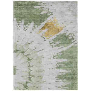 10' X 14' Artichoke Green And Olive Green Abstract Washable Indoor Outdoor Area Rug - Artichoke Green, Olive Green