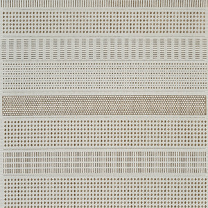 6' X 9' Beige and Brown Geometric Distressed Indoor Outdoor Area Rug