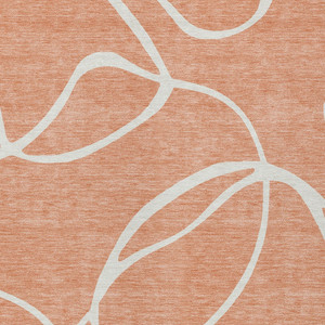9' X 12' Salmon And Ivory Abstract Washable Indoor Outdoor Area Rug - 608219222956