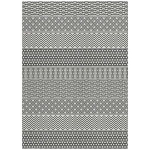 10' X 14' White And Black Chevron Washable Indoor Outdoor Area Rug