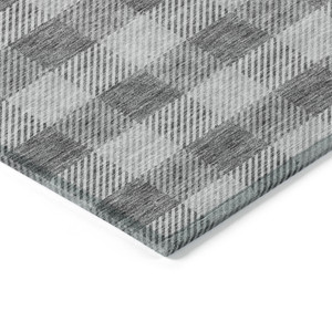 8' X 10' Gray And Charcoal Plaid Washable Indoor Outdoor Area Rug - 608219218621