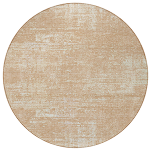 8' Coral And Salmon Round Abstract Washable Indoor Outdoor Area Rug