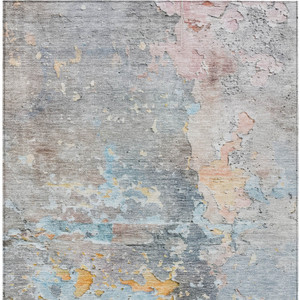 10' X 14' Granite Gray Abstract Washable Indoor Outdoor Area Rug