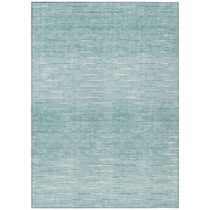 8' X 10' Aqua And Ivory Abstract Washable Indoor Outdoor Area Rug