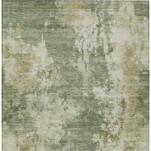 10' X 14' Sage And Beige Abstract Washable Indoor Outdoor Area Rug - 880016734867