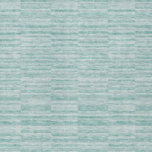 8' X 10' Turquoise Teal Blue And Gray Striped Washable Indoor Outdoor Area Rug