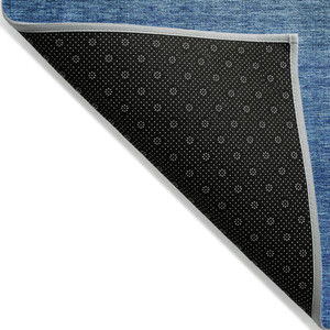 10' X 14' Olive Green Blue And Navy Blue Ombre Washable Indoor Outdoor Area Rug