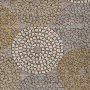 10' X 14' Taupe Beige And Green Geometric Washable Indoor Outdoor Area Rug