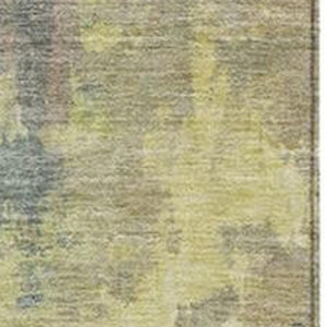 9' X 12' Pale Aqua And Ivory Abstract Washable Indoor Outdoor Area Rug