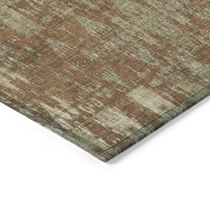 8' X 10' Orange Taupe And Beige Moroccan Washable Indoor Outdoor Area Rug