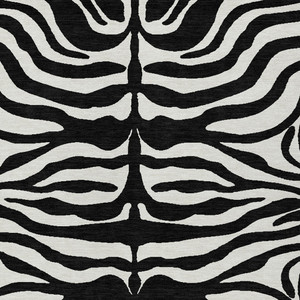 8' X 10' Black And Ivory Animal Print Washable Indoor Outdoor Area Rug