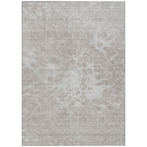 8' X 10' Taupe Beige And Ivory Abstract Washable Indoor Outdoor Area Rug Transitional Style - Taupe, Beige, Ivory Color