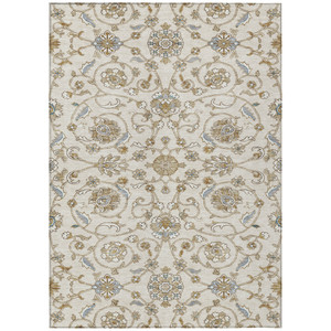 10' X 14' Ivory Brown And Gray Moroccan Washable Indoor Outdoor Area Rug - 880016768510