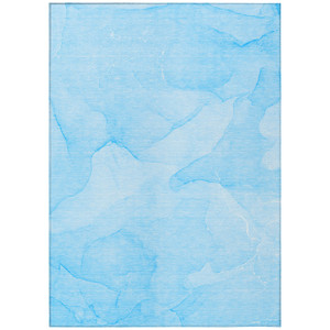 9' X 12' Blue Abstract Washable Non Skid Indoor Outdoor Area Rug - 608219174972