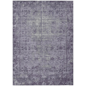8' X 10' Purple Oriental Washable Indoor Outdoor Area Rug