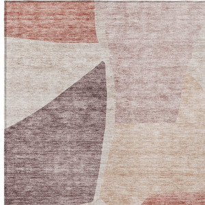 10' X 14' Blush Pink And Mauve Abstract Washable Indoor Outdoor Area Rug