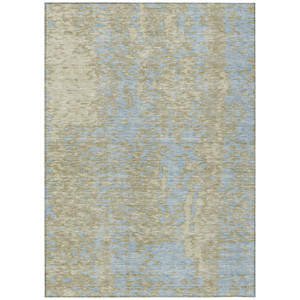 8' X 10' Beige And Blue Abstract Washable Indoor Outdoor Area Rug Transitional Style - Beige, Blue Color