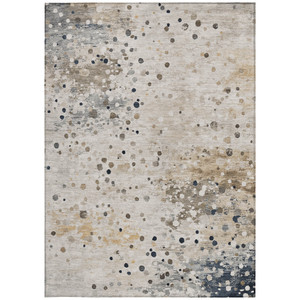 10' X 14' Ivory And Taupe Abstract Washable Indoor Outdoor Area Rug - Ivory, Taupe