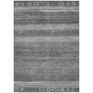 8' X 10' Gray And Silver Aztec Washable Indoor Outdoor Area Rug