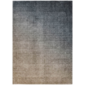 9' X 12' Taupe And Gray Ombre Washable Indoor Outdoor Area Rug