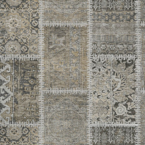 8' X 10' Taupe Beige And Tan Patchwork Washable Indoor Outdoor Area Rug - Taupe, Beige, Tan