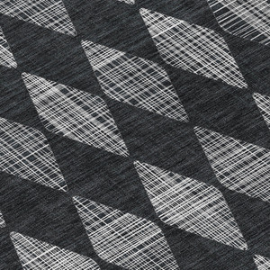 10' X 14' Charcoal Geometric Washable Indoor Outdoor Area Rug