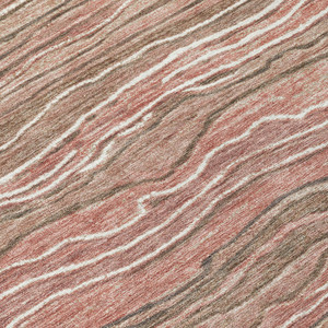 8' Brown And Copper Round Abstract Washable Indoor Outdoor Area Rug - Brown, Copper