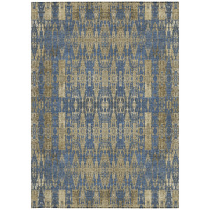 10' X 14' Blue Taupe And Beige Moroccan Washable Indoor Outdoor Area Rug