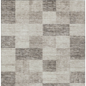 10' X 14' Beige And Gray Geometric Washable Indoor Outdoor Area Rug