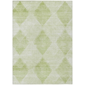 10' X 14' Mint Green Geometric Washable Non Skid Indoor Outdoor Area Rug