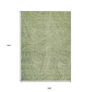 9' X 12' Artichoke Green And Ivory Abstract Washable Indoor Outdoor Area Rug Transitional Style - Artichoke Green, Ivory Color