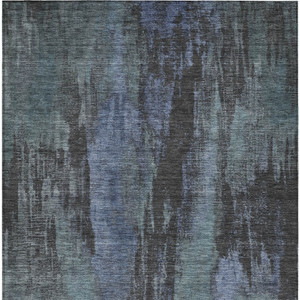 10' X 14' Blue And Gray Abstract Washable Indoor Outdoor Area Rug