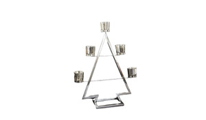 21" Stainless Steel Christmas Tree Tea Light Candle Holder - 4512839593081 21" Stainless Steel Christmas Tree Tea Light Candle Holder - 4512839593081