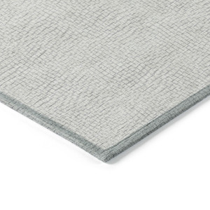 8' X 10' Silver And Gray Geometric Washable Indoor Outdoor Area Rug Transitional Style - Silver, Gray Color