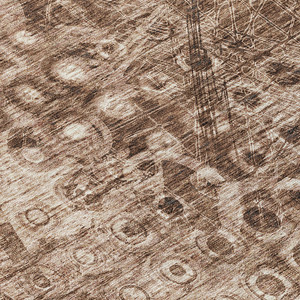 8' X 10' Chocolate Ikat Washable Indoor Outdoor Area Rug