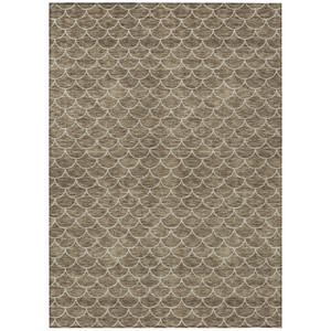 10' X 14' Brown And Beige Geometric Washable Indoor Outdoor Area Rug Transitional Style - Brown, Beige Color