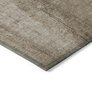 9' X 12' Taupe Brown And Khaki Nautical Washable Indoor Outdoor Area Rug