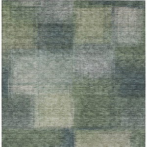 8' X 10' Olive Green And Gray Abstract Washable Indoor Outdoor Area Rug - 608219306625